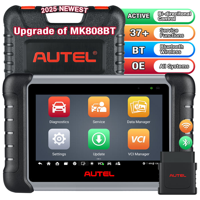 【Meilleur vendeur】Autel MaxiCOM MK808BT Pro OBD2 Scanner de diagnostic | Contrôle Bidirectionnel |Tous les systèmes | 38+ services de réinitialisation | Multilingue Française