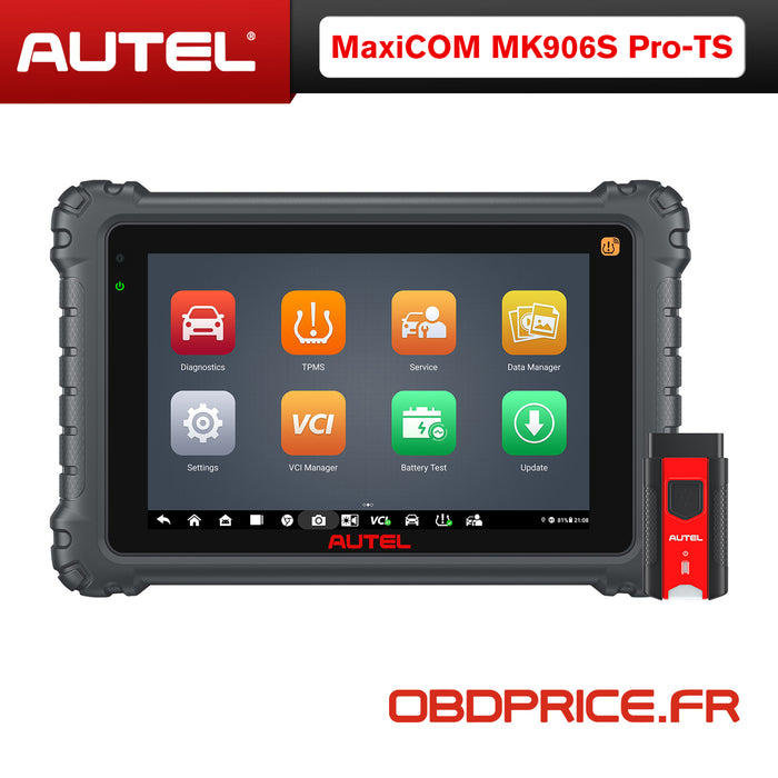 Autel MaxiCOM MK906S Pro-TS | Service TPMS complet | Mise à niveau du MS906TS | Codage avancé de l'ECU | Contrôle bidirectionnel | 36+ prestations | Tous les systèmes de niveau OE | Multilingue