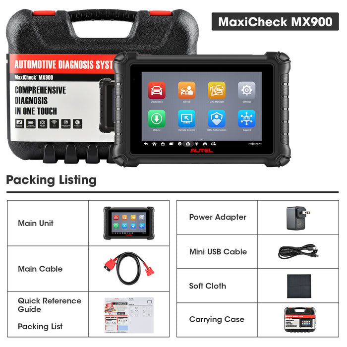 Autel MaxiCheck MX900 Scanner de diagnostic française/Identique au MK900/Contrôle bidirectionnel/Tout le système/Service 40+