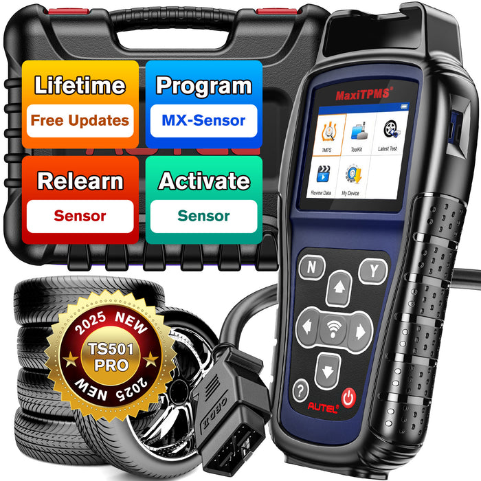 【2025 le plus récent】Autel MaxiTPMS TS501 Pro Outil TPMS professionnel丨Réapprendre/activer les capteurs丨Programmer MX-Sensors丨Diagnostic complet du système TPMS丨Mise à jour gratuite à vie