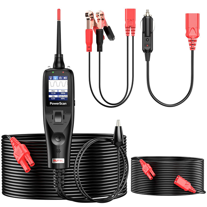 Autel PowerScan PS100 Color Black  Automotive Circuit Tester Universal 12V/24V Power Circuit Probe Tool 20ft Extension Cable