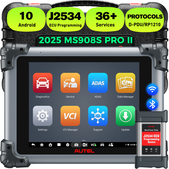 Autel MaxiSys MS908S Pro II | Avec programmation ECU J2534 | Codage du ECU |Tests actifs | 36+ services de réinitialisation | Tous les systèmes de niveau OE | Mise à niveau du MK908 Pro/MS908 Pro/multilingue