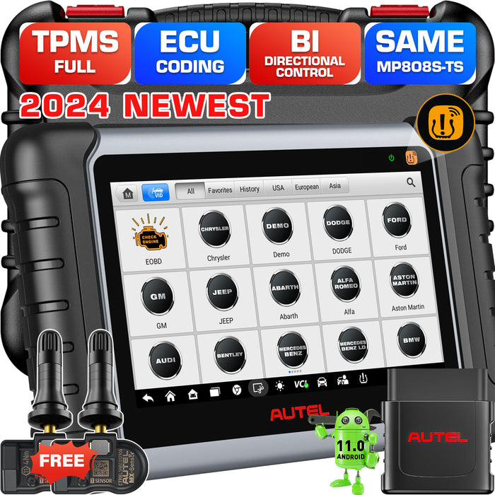 Autel MaxiDas DS808S-TS Outil de diagnostic TPMS | Identique au MP808S-TS/Programmation TPMS complète | Tous les systèmes de niveau OE |30+ services | Multilingue