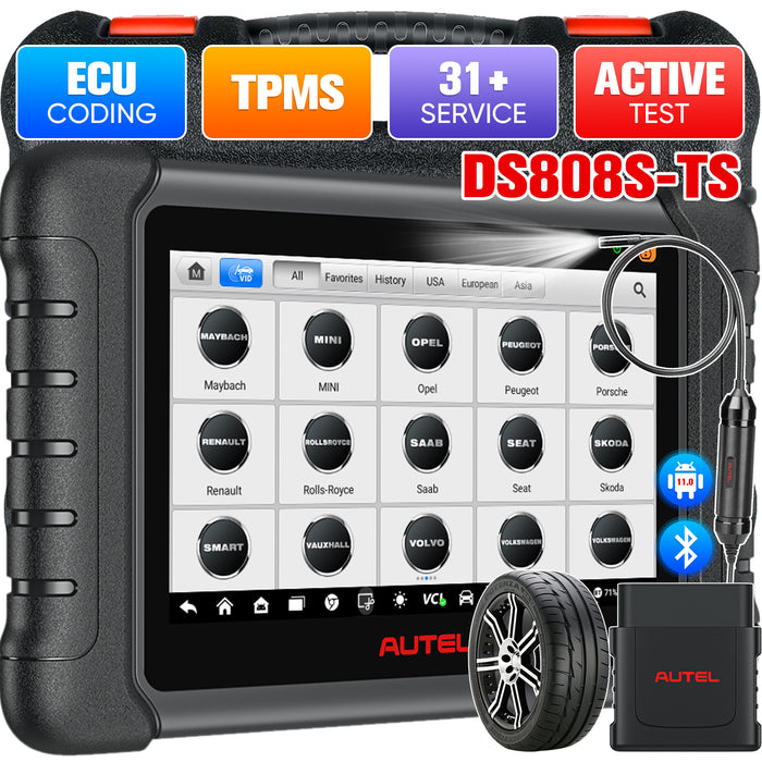 Autel MaxiDas DS808S-TS Outil de diagnostic TPMS | Identique au MP808S-TS/Programmation TPMS complète | Tous les systèmes de niveau OE |30+ services | Multilingue