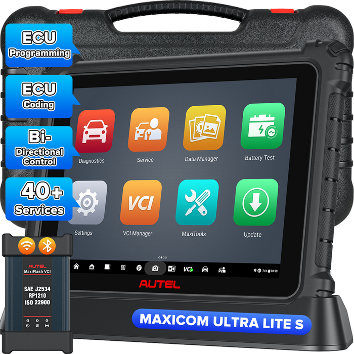 【2 ans de mise à jour】Autel MaxiCOM Ultra Lite S | Scanner de diagnostic multilingue | Programmation du ECU J2534 | Mise à niveau du MS909/MS919 | 40+ services | Test actif/codage ECU