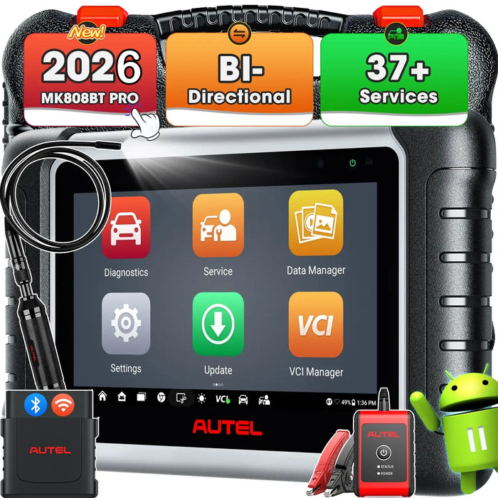 【Meilleur vendeur】Autel MaxiCOM MK808BT Pro| OBD2 Scanner de diagnostic | Contrôle Bidirectionnel |Tous les systèmes | 38+ services de réinitialisation | Multilingue Française