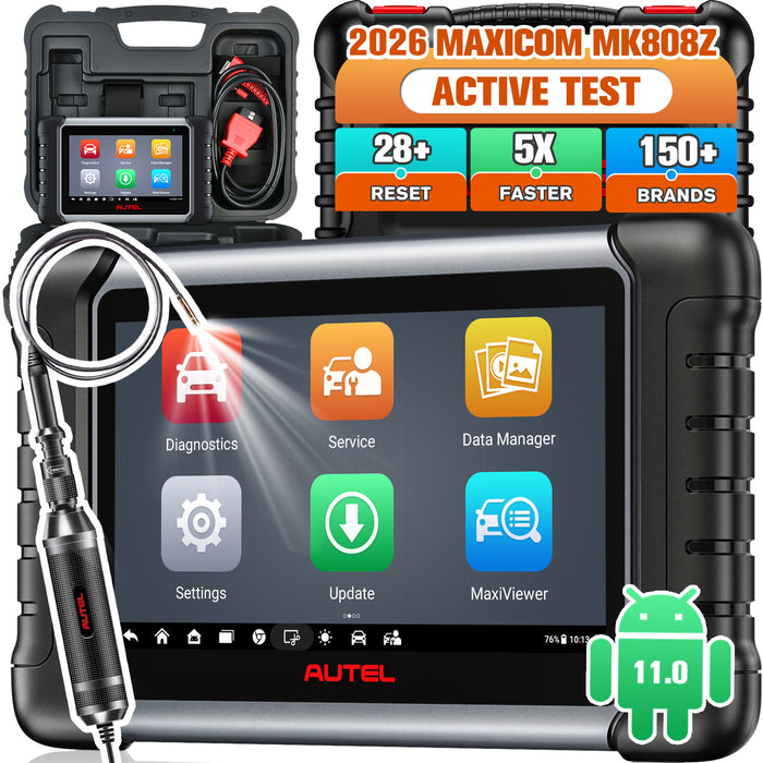 Autel MaxiCOM MK808Z丨Scanner de diagnostic// Contrôle bidirectionnel / Tous systèmes de niveau OE / Service de réinitialisation 28+ / Version mondiale multilingue
