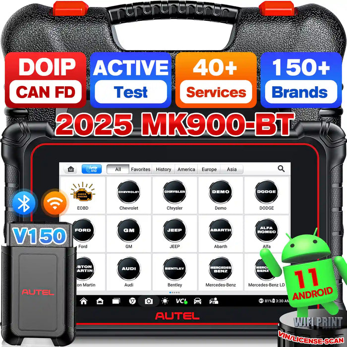 Autel Maxicom MK900BT丨OBDII Scanner de Diagnostic丨Plus récent Android 11 丨Contrôle bidirectionnel丨40+ services de test actif système丨Multimarque