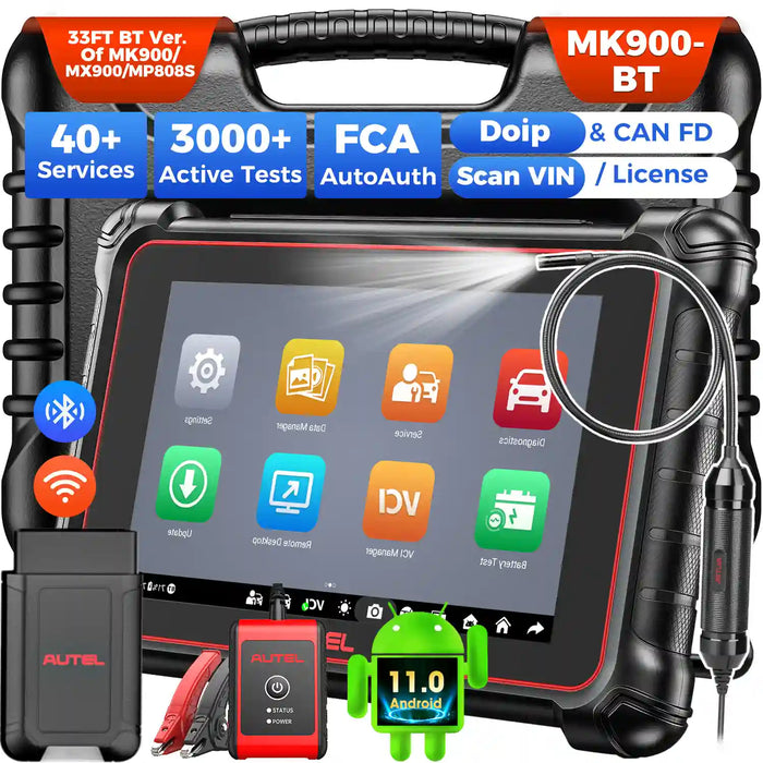 Autel Maxicom MK900BT丨OBDII Scanner de Diagnostic丨Plus récent Android 11 丨Contrôle bidirectionnel丨40+ services de test actif système丨Multimarque
