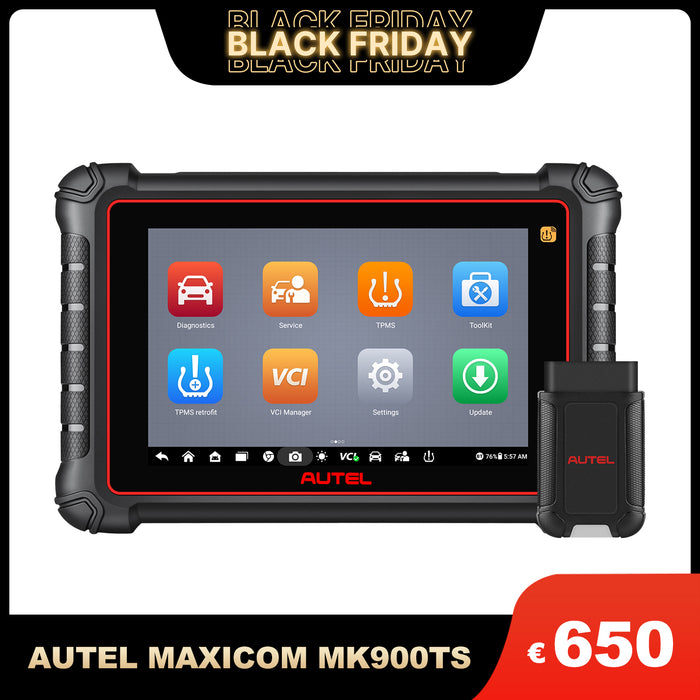 Autel Maxicom MK900TS丨Scanner de diagnostic TPMS professionnel丨Réapprentissage/remplacement TPMS/programmation des capteurs丨Système complet multimarque 40 + service丨Multilingue