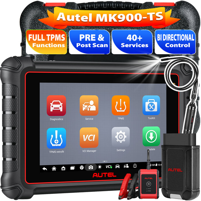 Autel Maxicom MK900TS丨Scanner de diagnostic TPMS professionnel丨Réapprentissage/remplacement TPMS/programmation des capteurs丨Système complet multimarque 40 + service丨Multilingue