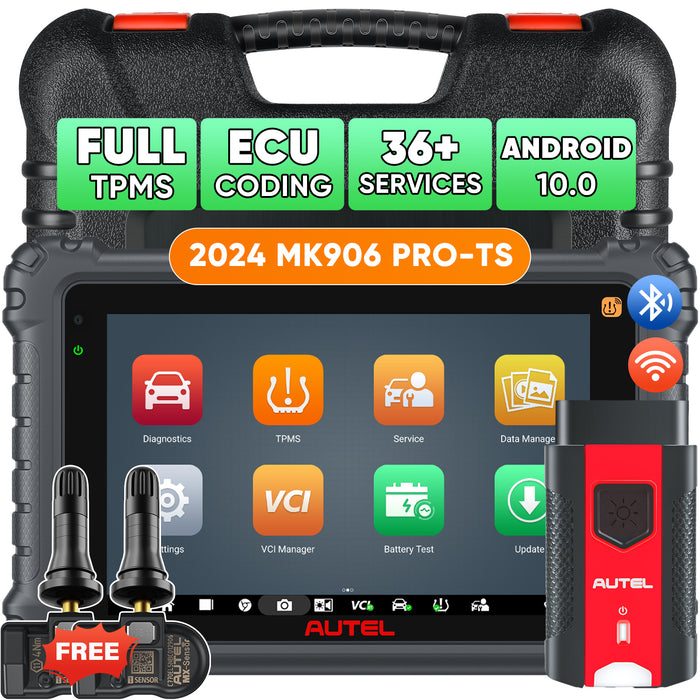 Autel MaxiCOM MK906 Pro-TS | Service TPMS complet | Mise à niveau du MS906TS | Codage avancé de l'ECU | Contrôle bidirectionnel | 36+ prestations | Tous les systèmes de niveau OE | Multilingue