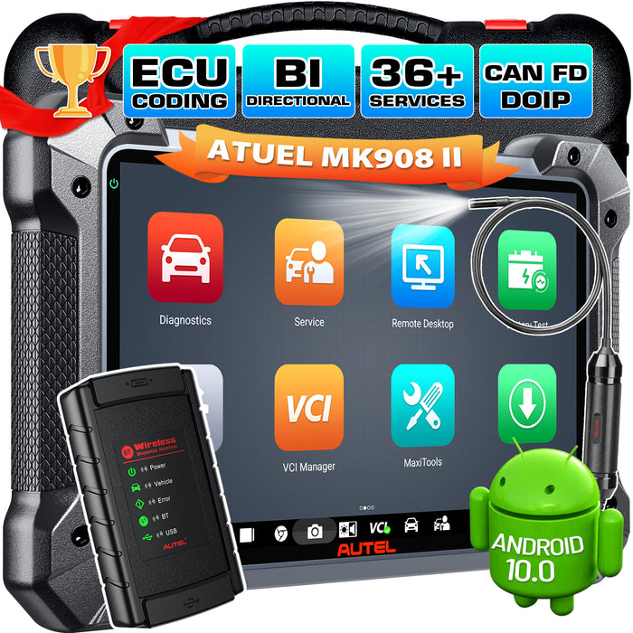 Autel MaxiCOM MK908 II | Codage avancé de l'ECU | Contrôle bidirectionnel | Tous les systèmes de niveau OE | 36+ services | Multilingue