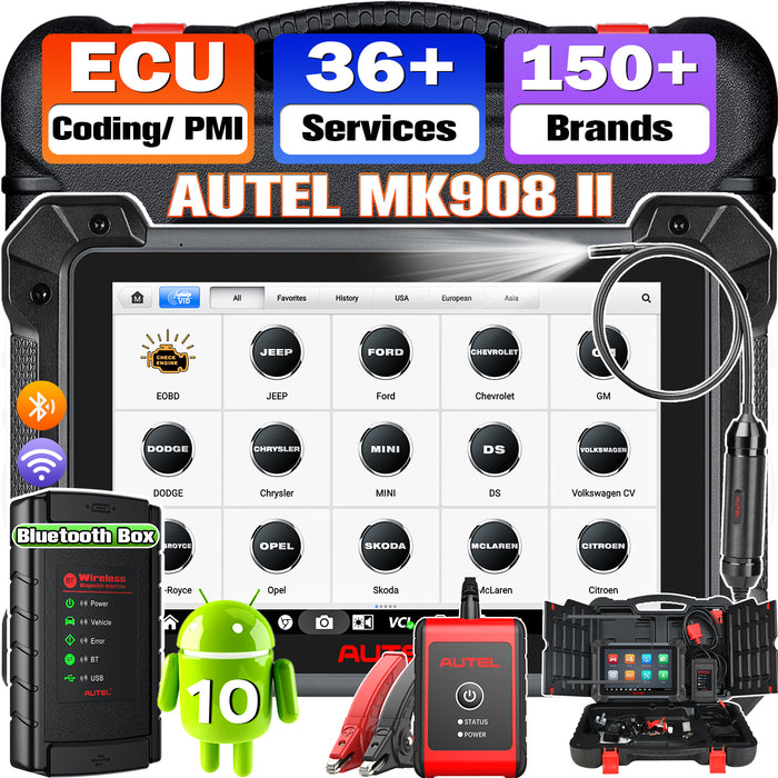 Autel MaxiCOM MK908 II | Codage avancé de l'ECU | Contrôle bidirectionnel | Tous les systèmes de niveau OE | 36+ services | Multilingue