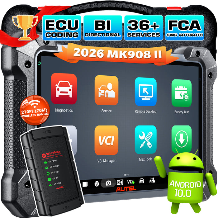Autel MaxiCOM MK908 II | Codage avancé de l'ECU | Contrôle bidirectionnel | Tous les systèmes de niveau OE | 36+ services | Multilingue