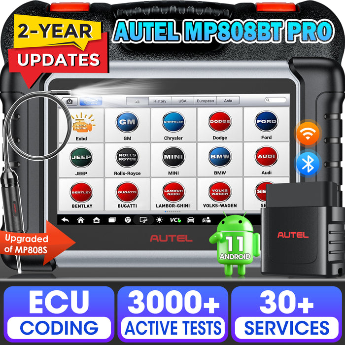 【2 ans de mise à jour】Autel MaxiPRO MP808BT Pro Scanner de diagnostic | ECU Codage | Contrôle bidirectionnel| les systèmes de niveau OE | 37+ prestations |  Multilingue