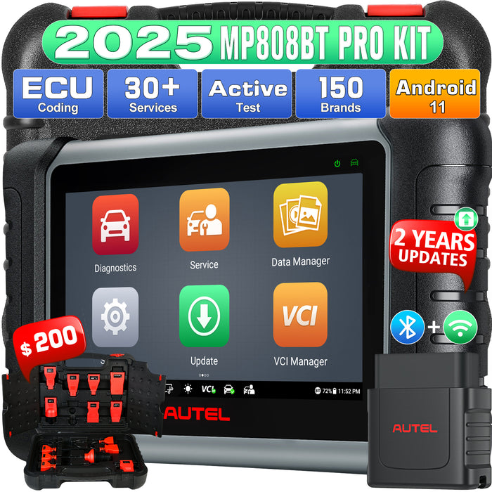 【2 ans de mise à jour】Autel MaxiPRO MP808BT Pro Kit Scanner de diagnostic avec une boîte d'adaptateurs | Codage du EUC | Contrôle bidirectionnel | Tous les systèmes de niveau OE | 37+ prestations | Multilingue