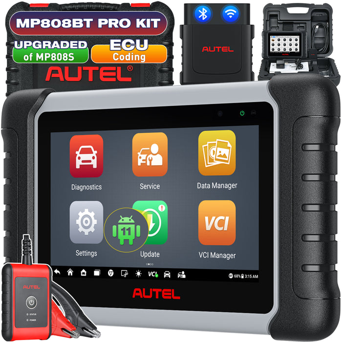 【2 ans de mise à jour/Gratuit MV108S】Autel MaxiPRO MP808BT Pro Kit Scanner de diagnostic avec une boîte d'adaptateurs | Codage du EUC | Contrôle bidirectionnel | Tous les systèmes de niveau OE | 37+ prestations | Multilingue