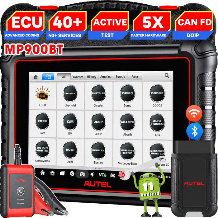 Autel Maxipro MP900BT丨OBD II Scanner de diagnostic丨écran de 8 pouces/codage ECU avancé丨contrôle bidirectionnel丨système multimarque丨40+ services multilingue