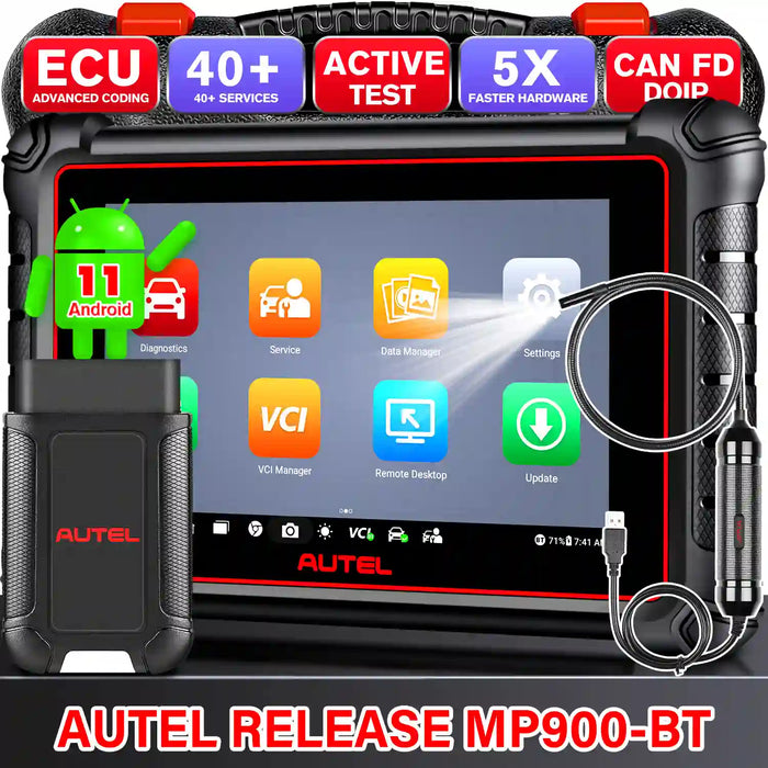 Autel Maxipro MP900BT丨OBD II Scanner de diagnostic丨écran de 8 pouces/codage ECU avancé丨contrôle bidirectionnel丨système multimarque丨40+ services multilingue