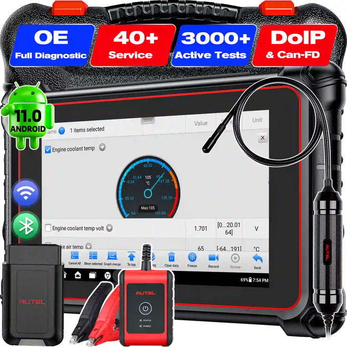 Autel Maxipro MP900BT丨OBD II Scanner de diagnostic丨écran de 8 pouces/codage ECU avancé丨contrôle bidirectionnel丨système multimarque丨40+ services multilingue