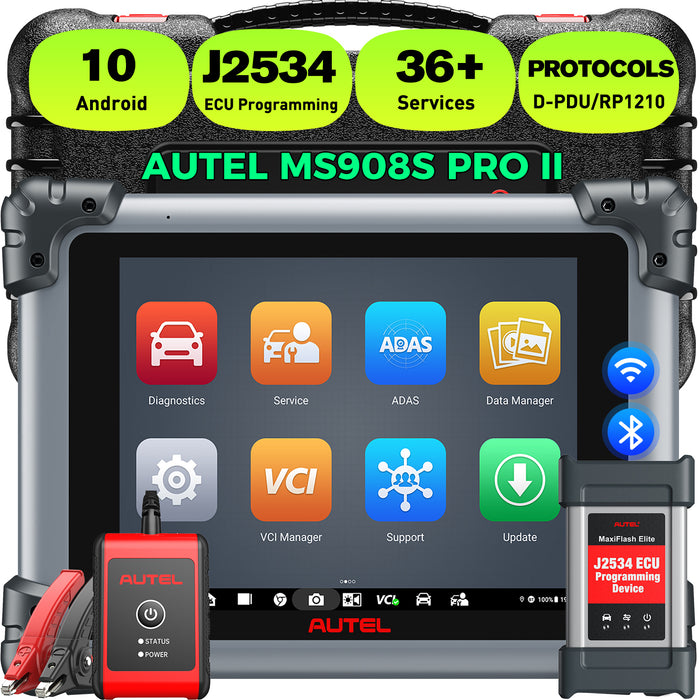 Autel MaxiSys MS908S Pro II | Avec programmation ECU J2534 | Codage du ECU |Tests actifs | 36+ services de réinitialisation | Tous les systèmes de niveau OE | Mise à niveau du MK908 Pro/MS908 Pro/multilingue