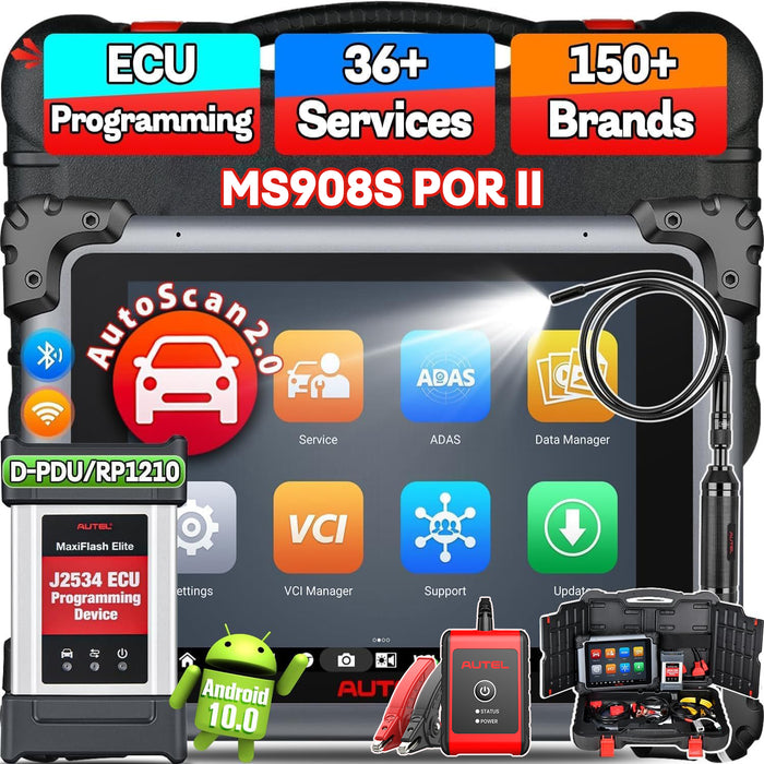 Autel MaxiSys MS908S Pro II | Avec programmation ECU J2534 | Codage du ECU |Tests actifs | 36+ services de réinitialisation | Tous les systèmes de niveau OE | Mise à niveau du MK908 Pro/MS908 Pro/multilingue