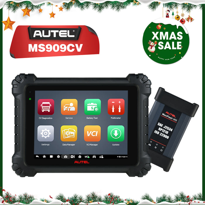 Autel MaxiSys MS909CV丨Diagnosis Scanner For Heavy-duty Trucks and Commercial Vehicle /J2534 ECU Re-Programming & Coding/ 64+ services/OE-Level Full System /Global Version Multi-language