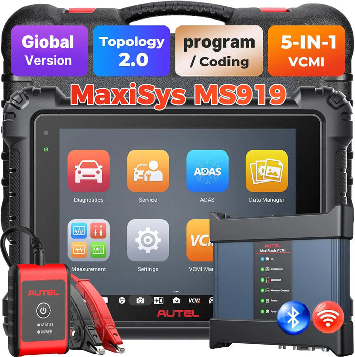 Autel MaxiSys MS919丨Scanner de diagnostic haut de gamme/ECU programmation /codage/carte topologique 2.0/contrôle bidirectionnel/service de réinitialisation 40+/langue française