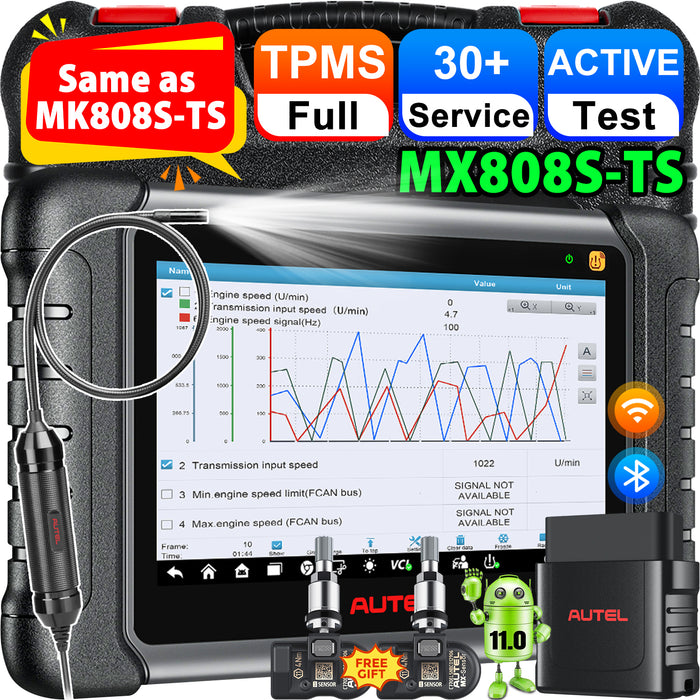 Autel MaxiCheck MX808S-TS TPMS Scanner | TPMS réapprendre/remplacé/Programmation | Identique au MK808S-TS | tous les systèmes de niveau OE | 30+ services | Multilingue