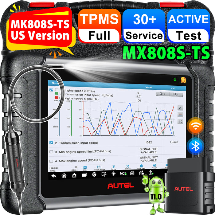 Autel MaxiCheck MX808S-TS TPMS Scanner | TPMS réapprendre/remplacé/Programmation | Identique au MK808S-TS | tous les systèmes de niveau OE | 30+ services | Multilingue