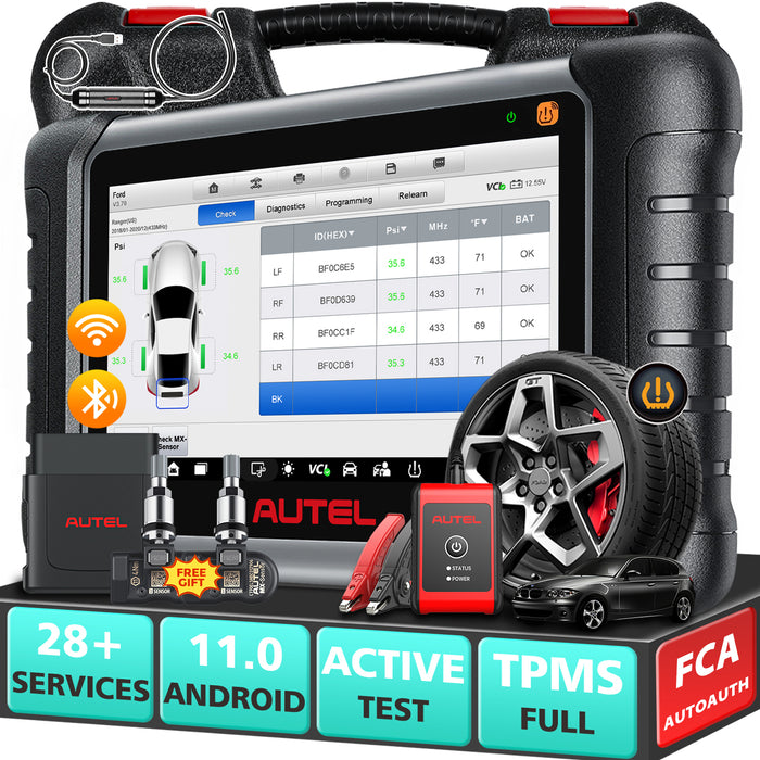 Autel MaxiCheck MX808S-TS TPMS Scanner | TPMS réapprendre/remplacé/Programmation | Identique au MK808S-TS | tous les systèmes de niveau OE | 30+ services | Multilingue