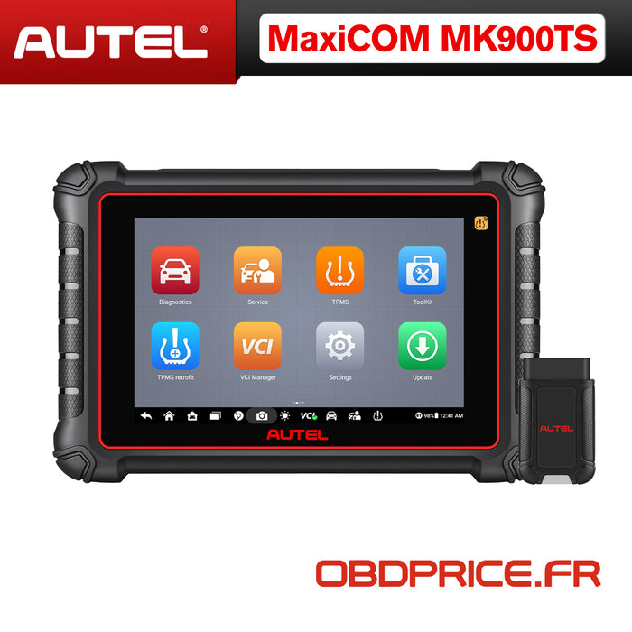 Autel Maxicom MK900TS丨Scanner de diagnostic TPMS professionnel丨Réapprentissage/remplacement TPMS/programmation des capteurs丨Système complet multimarque 40 + service丨Multilingue