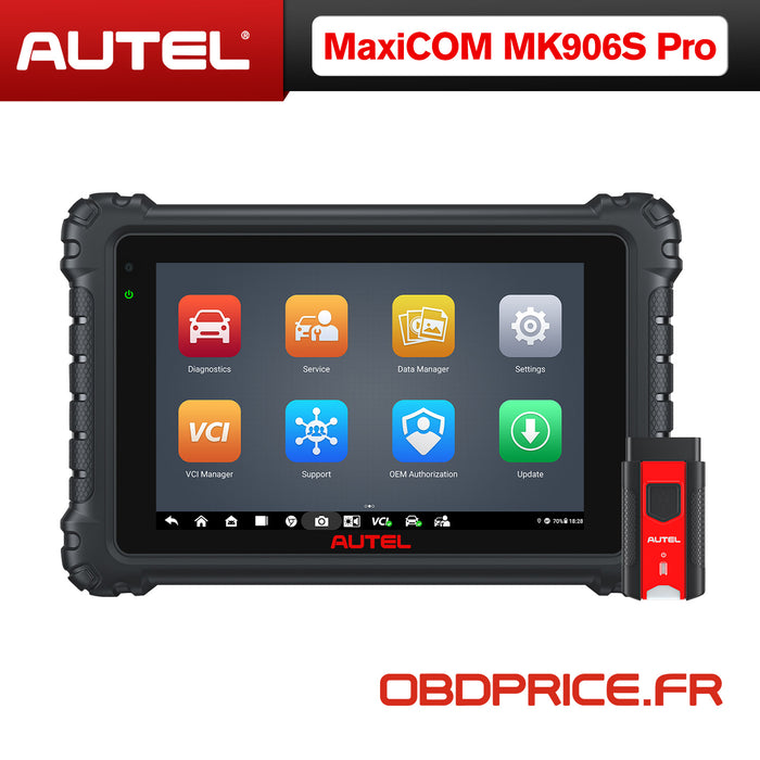 Autel MaxiCOM MK906S Pro | Mise à niveau du MS906BT/MK906BT | Codage avancé de l'ECU | Contrôle bidirectionnel | 36+ prestations | Tous les systèmes de niveau OE | Multilingue