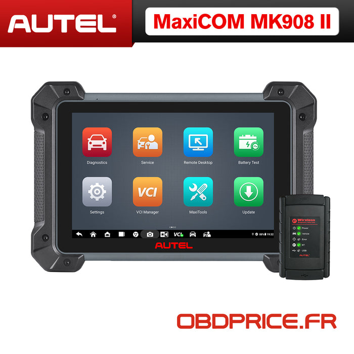 Autel MaxiCOM MK908 II [Mise à niveau du MK908] | Codage avancé de l'ECU | Contrôle bidirectionnel | Tous les systèmes de niveau OE | 36+ services | Multilingue
