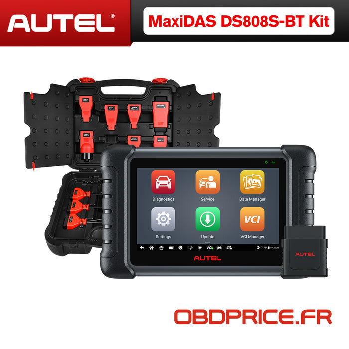 Autel MaxiDas DS808S-BT Kit Scanner de diagnostic| Mise à niveau du DS808 | Codage du ECU| Test actif | 31+ prestations | tous les systèmes de niveau OE | Multilingue