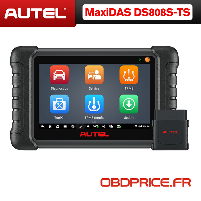 Autel MaxiDas DS808S-TS Outil de diagnostic TPMS | Identique au MP808S-TS/Programmation TPMS complète | Tous les systèmes de niveau OE |30+ services | Multilingue