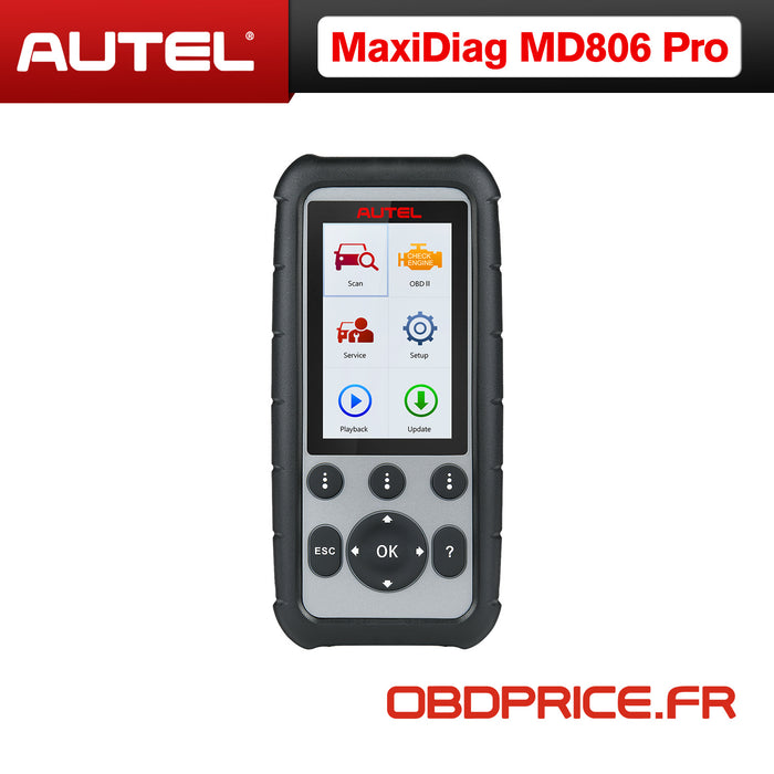 Autel MaxiDiag MD806 Pro | Upgraded of MD806 | | Diagnostic complet du système | La plupart des 7 services spéciaux | Recherche DTC | Lecture/impression de données