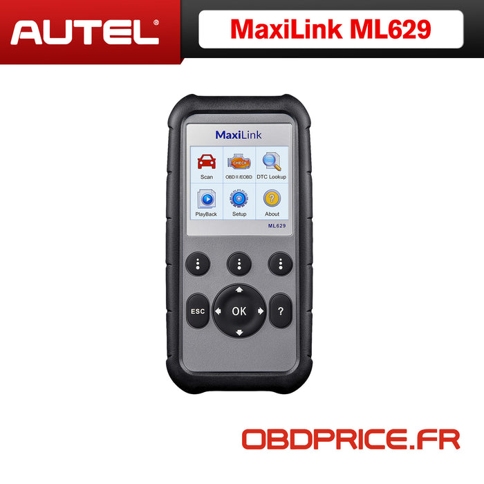 Autel MaxiLink ML629 OBD2 Scanner丨 transmission de moteur ABS/SRS, AutoVIN, recherche DTC, test prêt