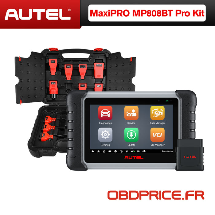 【2 ans de mise à jour】Autel MaxiPRO MP808BT Pro Kit Scanner de diagnostic avec une boîte d'adaptateurs | Codage du EUC | Contrôle bidirectionnel | Tous les systèmes de niveau OE | 37+ prestations | Multilingue