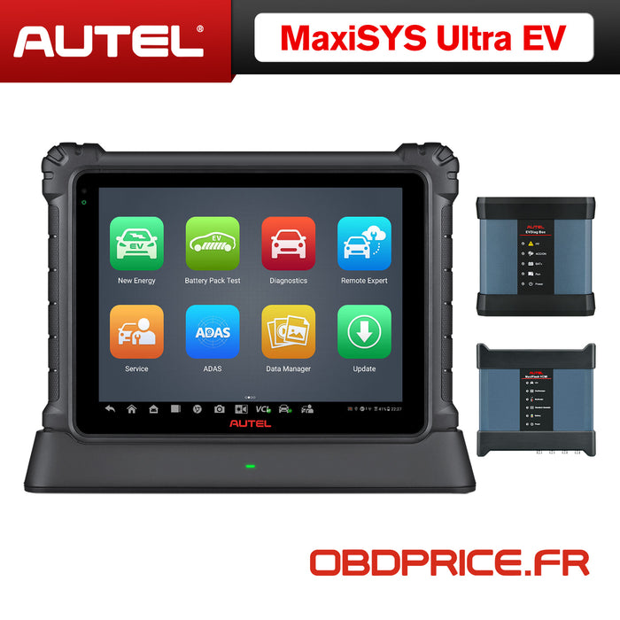Autel MaxiSYS Ultra EV (Maxisys Ultra +boîtier  EV) Diagnostic EV intelligent avec MaxiFlash VCMI pour véhicules électriques/hybrides/gaz/diesel uniquement Langue anglaise