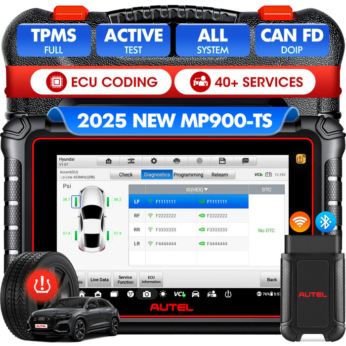 Autel Maxipro MP900TS Scanner丨outil de réapprentissage/ programmation TPMS丨Android 11 40+ services de réinitialisation丨contrôle bidirectionnel