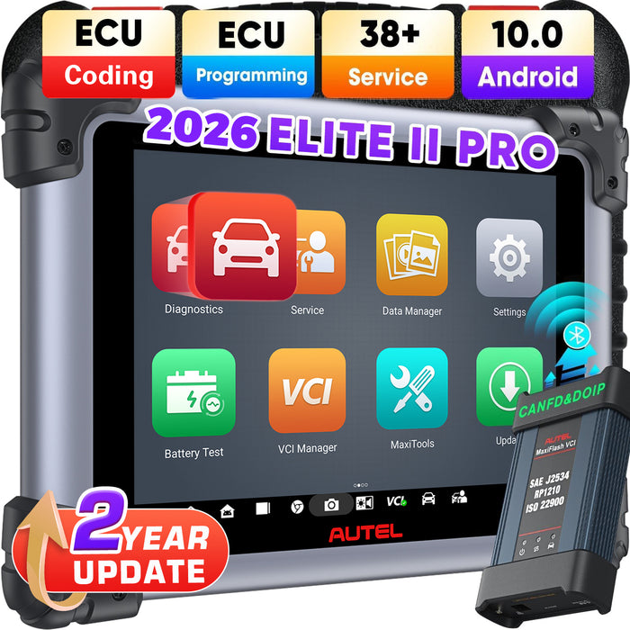 Autel Maxisys Elite II Pro丨Scanner de diagnostic | MaxiFlash VCI J2534, identique à MS909, programmation et codage ECU | Contrôle bidirectionnel | 38+ prestations | Diagnostic complet du système | Multilingue