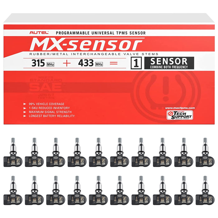 【Buy More Save More】Autel 433MHZ & 315MHZ 2in1 Rubber /Metal Stem Universial & Programmable TPMS Sensor