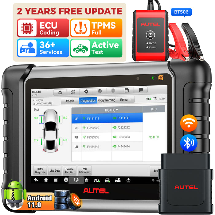 【2 Years Update】Autel MaxiPro MP808Z-TS 2-in-1 TPMS and Diagnosis Scanner丨TPMS Relearn/Replaced/Programmer MX-Sensor丨ECU-Coding丨Bi-Directional Control丨Multi-brand Full System丨30+Reset Service丨Multi-language