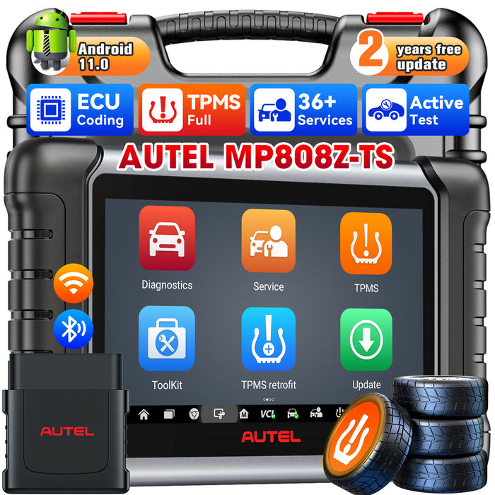 Autel MaxiPro MP808Z-TS丨Scanner TPMS et diagnostic 2 en 1丨TPMS Relearn/Replaced/Programmer MX-Sensor丨Codage ECU丨Contrôle bidirectionnel丨Système complet multimarque丨30+Reset Service丨Multi-language