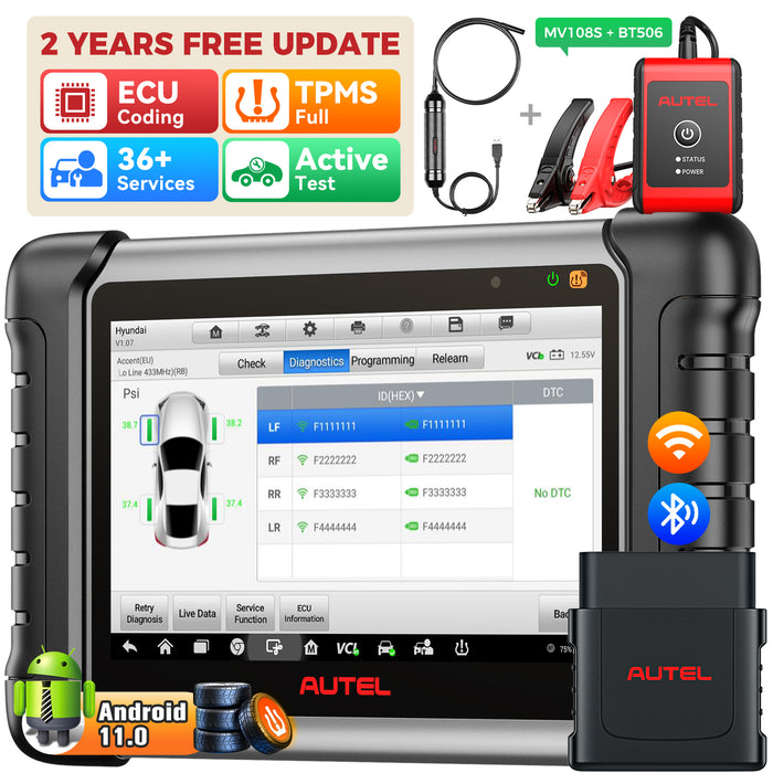 【2 Years Update】Autel MaxiPro MP808Z-TS 2-in-1 TPMS and Diagnosis Scanner丨TPMS Relearn/Replaced/Programmer MX-Sensor丨ECU-Coding丨Bi-Directional Control丨Multi-brand Full System丨30+Reset Service丨Multi-language