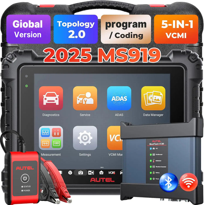 Autel MaxiSys MS919 Top Diagnosis Scanner/J2534 ECU Programming/Coding/Topology Map 2.0/Bidirectional Control/40+Reset Service/Global Version Multi-language