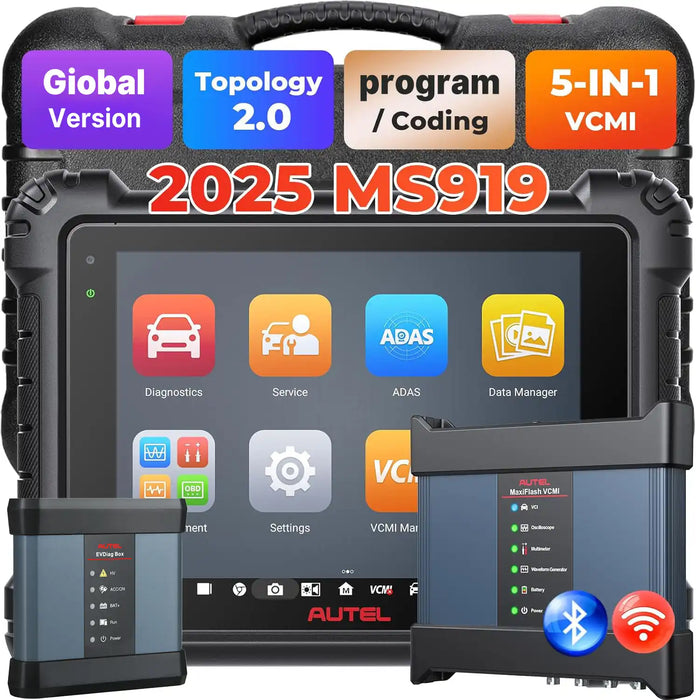 Autel MaxiSys MS919 Top Diagnosis Scanner/J2534 ECU Programming/Coding/Topology Map 2.0/Bidirectional Control/40+Reset Service/Global Version Multi-language