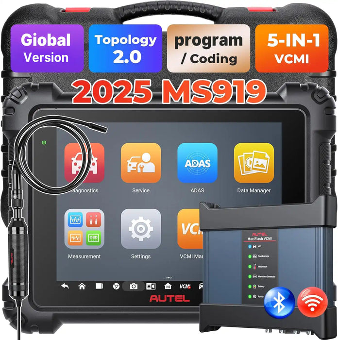 Autel MaxiSys MS919 Top Diagnosis Scanner/J2534 ECU Programming/Coding/Topology Map 2.0/Bidirectional Control/40+Reset Service/Global Version Multi-language